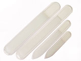Plain clear glass nail files in PVC case