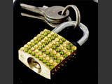 Small luggage locks decorated by Mont Bleu with Swarovski crystals